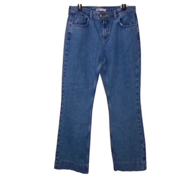 Zara Blue Flare Leg Jeans (Size 8) - Picture 2 of 7